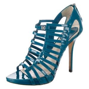 Christian Dior gorgeous turquoise cage gladiator heels